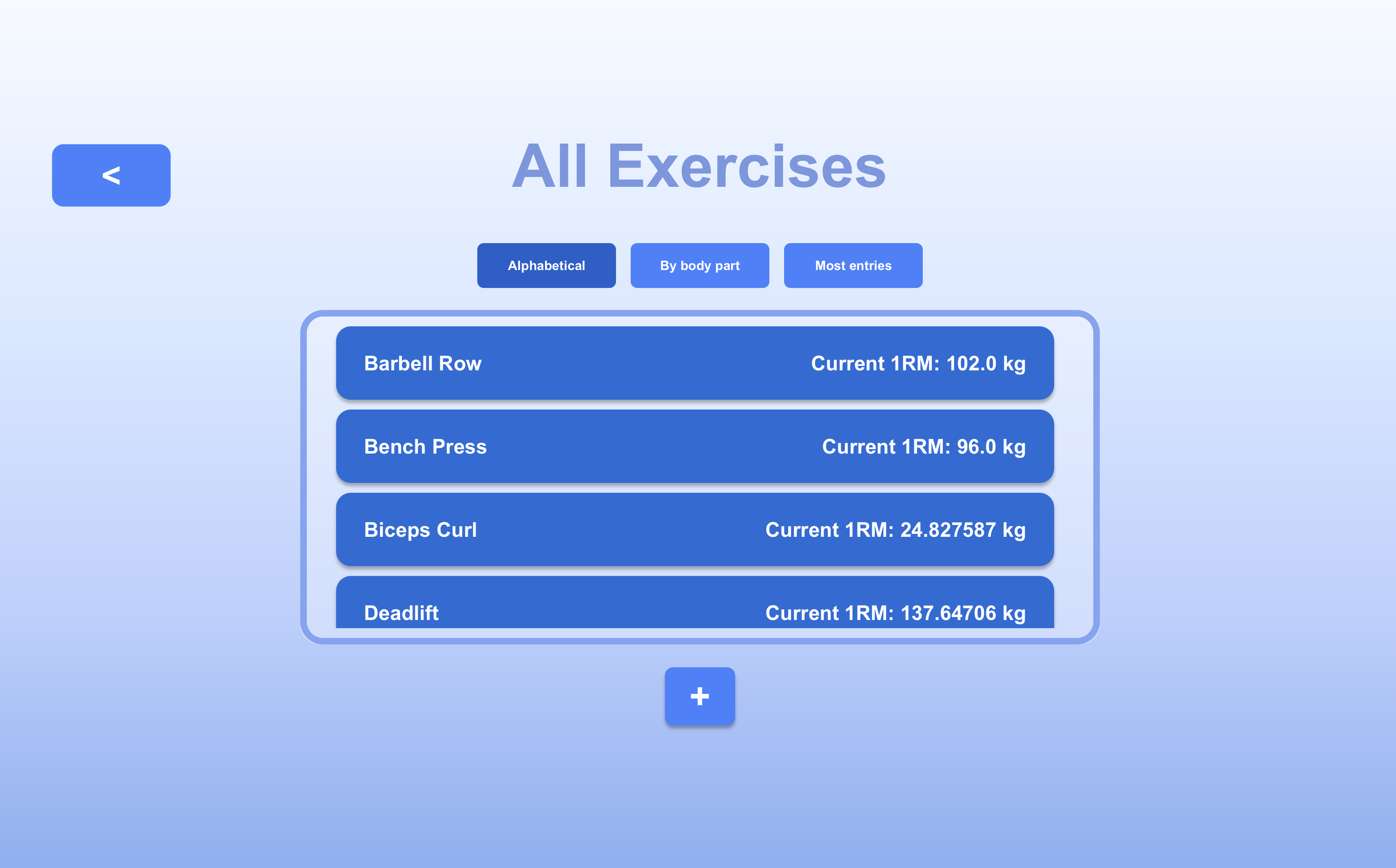 GymTracker Screenshot 2